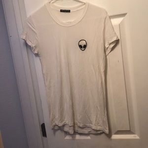 Brandy Melville white alien T-shirt